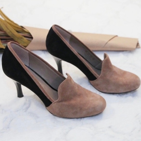 Franco Sarto colorblock suede heels - Picture 1 of 6